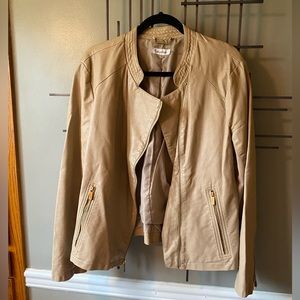 Calvin Klein, leather and fabric jacket